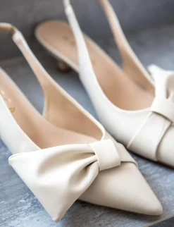 Clearance Slingback tacco 4cm pelle Donna Slingback