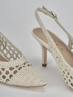 Outlet Slingback tacco 7cm pelle Donna Slingback