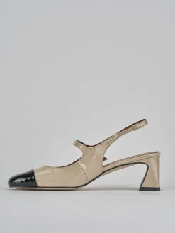 Clearance Slingback tacco 5cm pelle Donna Slingback