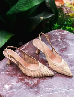 New Slingback tacco 7cm pelle Donna Slingback