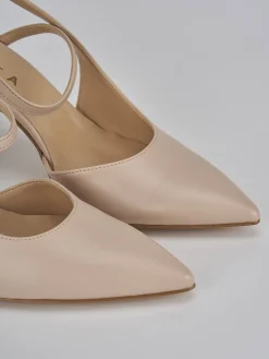 Discount Slingback tacco 7cm pelle Donna Slingback