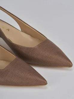 Discount Slingback tacco 4cm pelle testa Donna Slingback