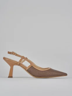 Slingback tacco 7cm pelle testa Donna Slingback