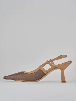 Slingback tacco 7cm pelle testa Donna Slingback