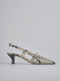 Outlet Slingback tacco 6cm pitone Donna Slingback