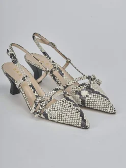 Outlet Slingback tacco 6cm pitone Donna Slingback