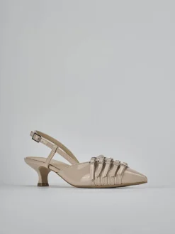 Discount Slingback tacco 4cm vernice Donna Slingback