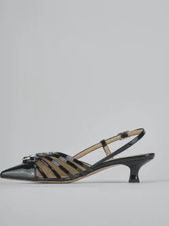 Slingback tacco 4cm vernice Donna Slingback