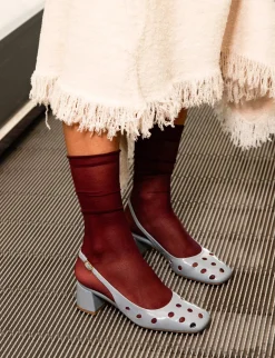 Outlet Slingback tacco 5cm vernice Donna Slingback