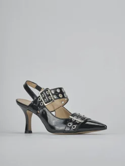 Clearance Slingback tacco 7cm vernice Donna Slingback