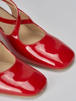 Clearance Slingback tacco 7cm vernice Donna Slingback