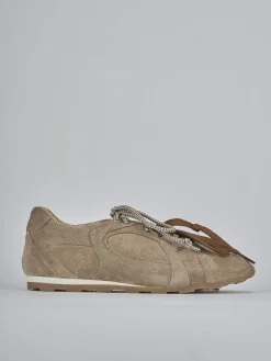 Outlet Sneakers tacco 1cm camoscio Donna Sneakers