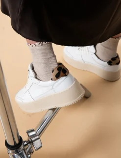 Sneakers tacco 3cm pelle Donna Sneakers