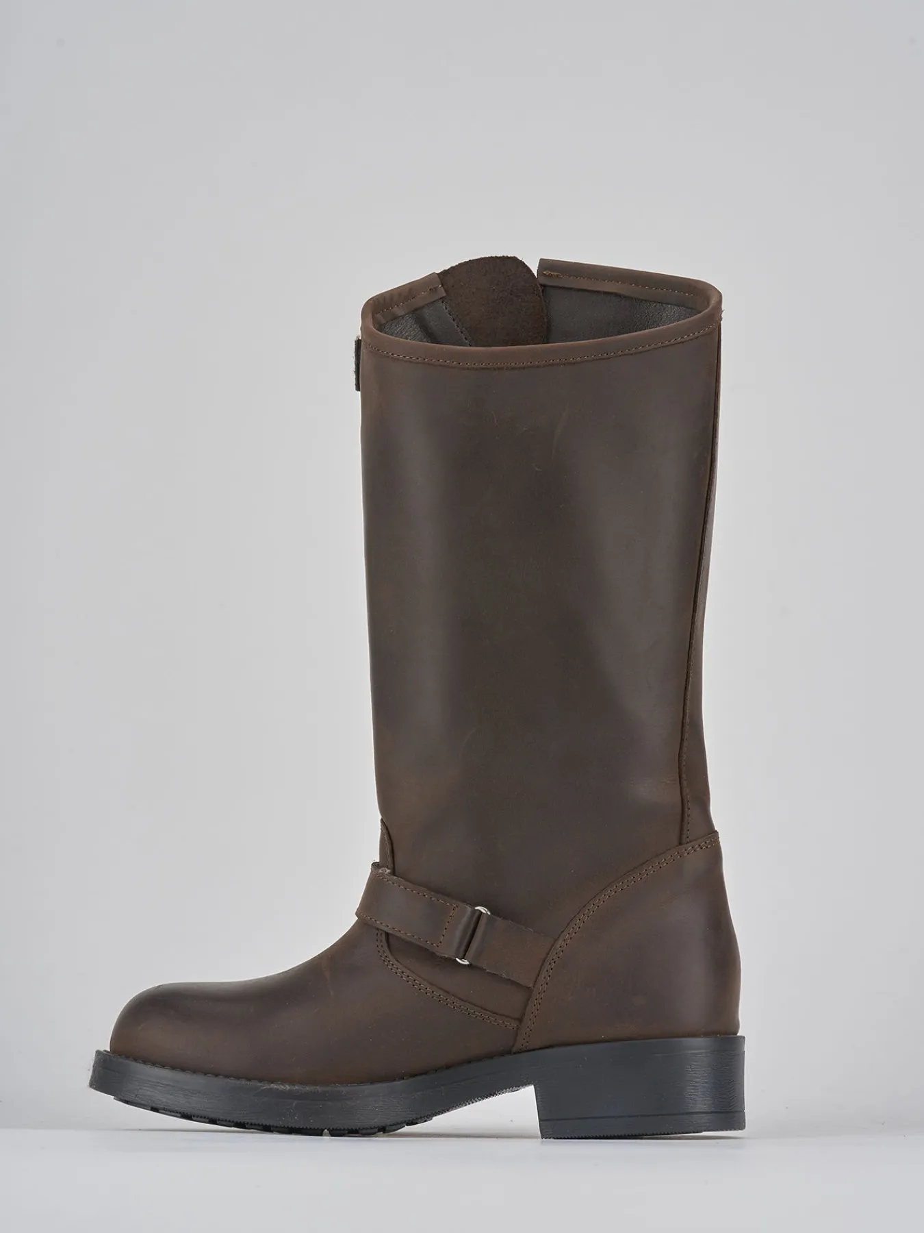 Best Stivale biker tacco 3 cm testa pelle Donna Stivali Tacco Basso