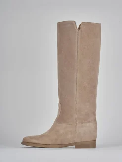 Hot Stivale tacco 1 cm camoscio Donna Stivali Tacco Basso