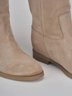 Hot Stivale tacco 1 cm camoscio Donna Stivali Tacco Basso