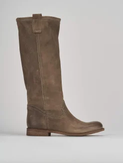 Outlet Stivale tacco 1 cm pelle Donna Stivali Tacco Basso