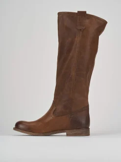 Online Stivale tacco 1 cm pelle Donna Stivali Tacco Basso