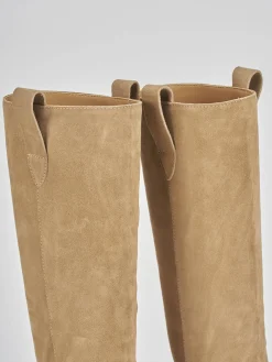 Online Stivale tacco 1 cm camoscio Donna Stivali Tacco Basso