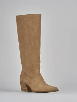 Clearance Stivale tacco 7 cm camoscio Donna Stivali Tacco Alto