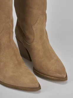 Clearance Stivale tacco 7 cm camoscio Donna Stivali Tacco Alto