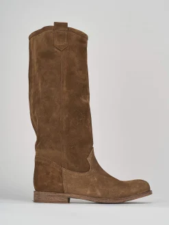 New Stivale tacco 1 cm camoscio Donna Stivali Tacco Basso