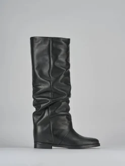 Hot Stivale tacco 2 cm pelle Donna Stivali Tacco Basso