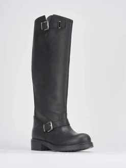 Discount Stivale tacco 2 cm pelle Donna Stivali Tacco Basso