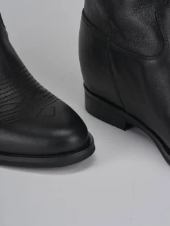 Clearance Stivale tacco 1 cm pelle Donna Stivali Tacco Basso