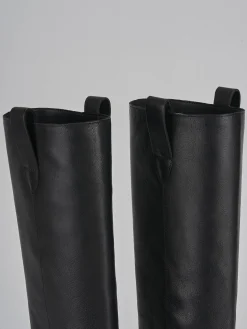 Clearance Stivale tacco 1 cm pelle Donna Stivali Tacco Basso