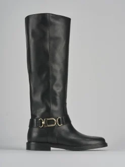 Hot Stivale tacco 2 cm pelle Donna Stivali Tacco Basso