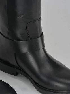 Hot Stivale tacco 2 cm pelle Donna Stivali Tacco Basso