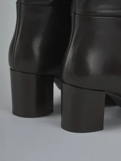 Sale Stivale tacco 5 cm testa pelle Donna Stivali Tacco Alto