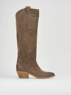 Sale Stivale texano tacco 4 cm camoscio Donna Texani