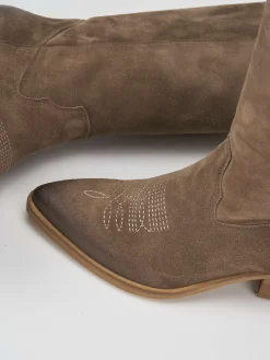 Sale Stivale texano tacco 4 cm camoscio Donna Texani