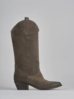 Stivale texano tacco 5 cm camoscio Donna Texani|Stivali Tacco Alto