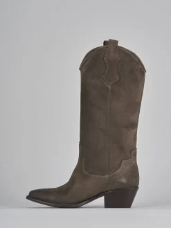 Stivale texano tacco 5 cm camoscio Donna Texani|Stivali Tacco Alto