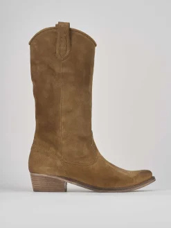 Clearance Stivale texano tacco 3 cm camoscio Donna Texani