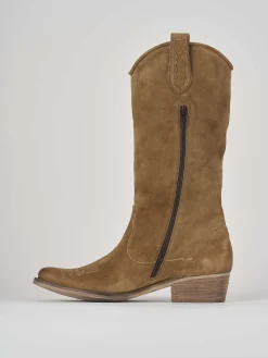 Clearance Stivale texano tacco 3 cm camoscio Donna Texani