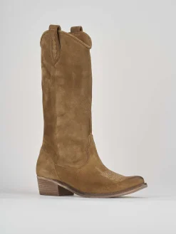 Clearance Stivale texano tacco 3 cm camoscio Donna Texani