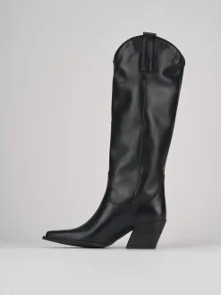 Online Stivale texano tacco 7 cm pelle Donna Texani