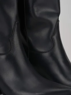 Online Stivale texano tacco 7 cm pelle Donna Texani