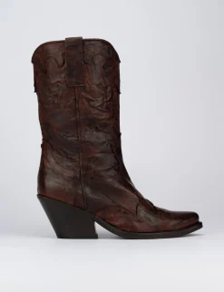 Clearance Stivale texano tacco 5 cm pelle Donna Texani