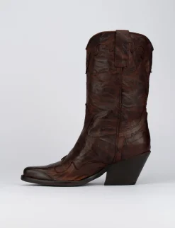 Clearance Stivale texano tacco 5 cm pelle Donna Texani