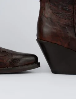 Clearance Stivale texano tacco 5 cm pelle Donna Texani