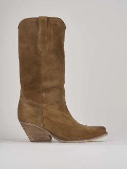 Online Stivale texano tacco 6 cm camoscio Donna Texani