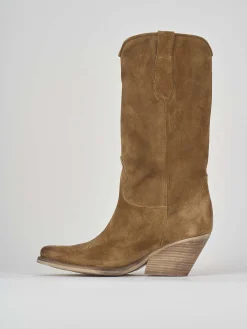 Online Stivale texano tacco 6 cm camoscio Donna Texani