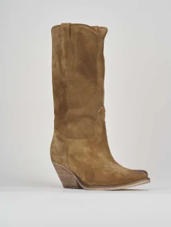 Online Stivale texano tacco 6 cm camoscio Donna Texani