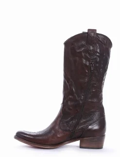 New Stivale texano tacco 2 cm cuoio Donna Texani