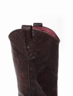 New Stivale texano tacco 2 cm cuoio Donna Texani